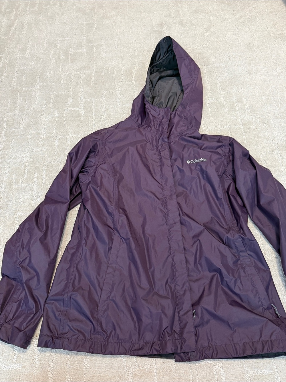 Columbia Women's Hooded Rain Jacket - Deep Purple